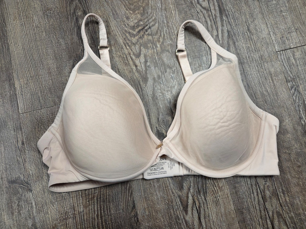 ThirdLove 24/7 Classic Contour Plunge Bra Beige Nude Tan Size 38D